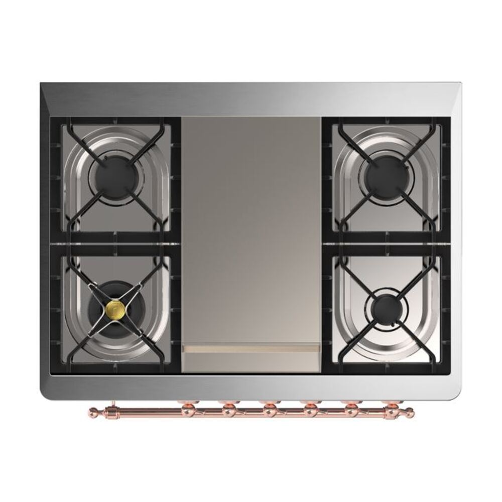 ILVE UM09F Majestic II 36 inch Dual Fuel Range with 6 Burners, Griddle