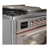 ILVE UM09F Majestic II 36 inch Dual Fuel Range with 6 Burners, Griddle
