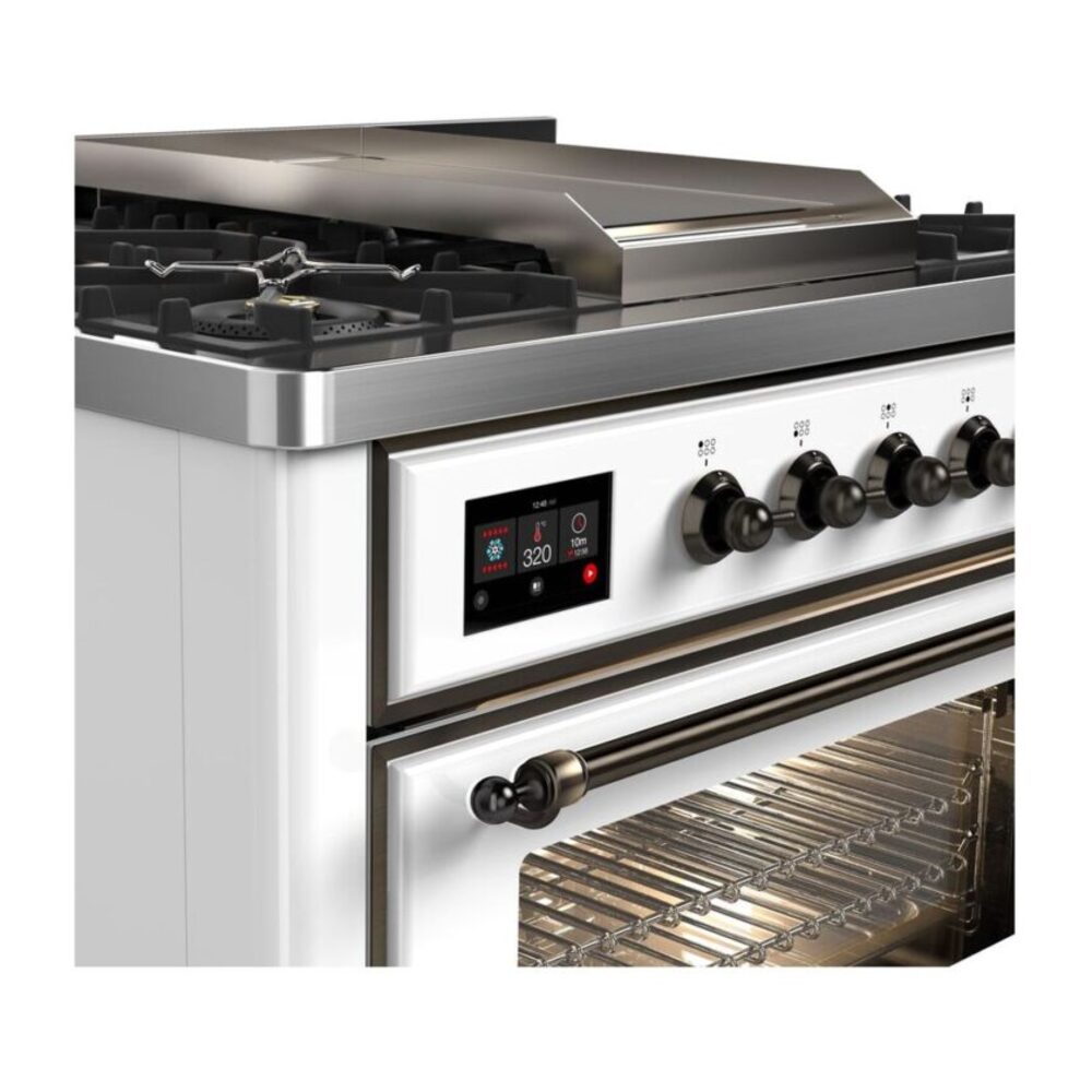 ILVE UM09F Majestic II 36 inch Dual Fuel Range with 6 Burners, Griddle