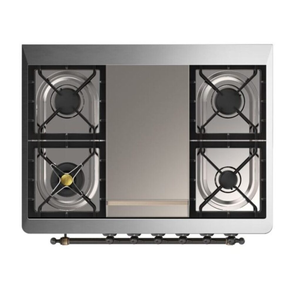 ILVE UM09F Majestic II 36 inch Dual Fuel Range with 6 Burners, Griddle