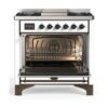 ILVE UM09F Majestic II 36 inch Dual Fuel Range with 6 Burners, Griddle