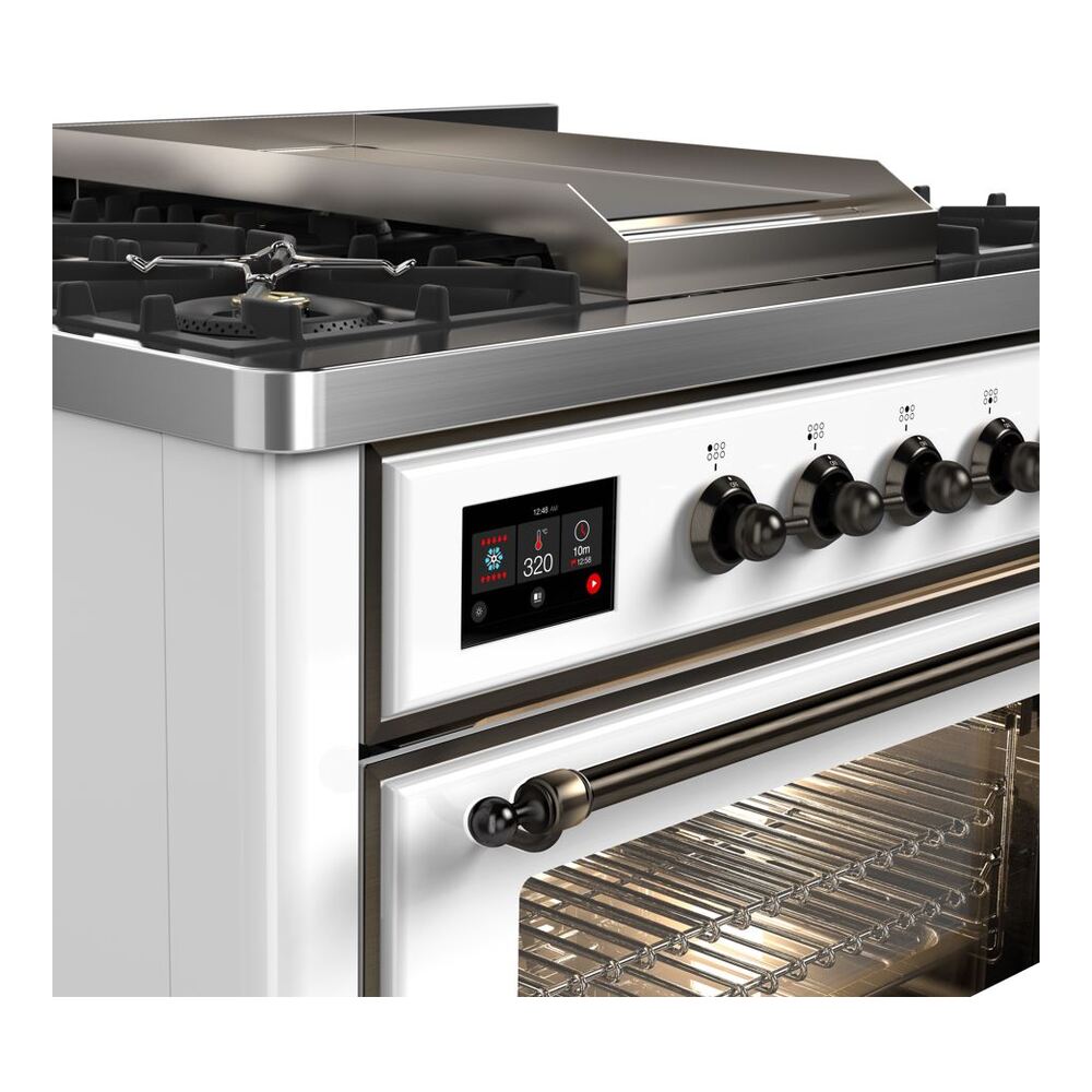 ILVE UM09F Majestic II 36 inch Dual Fuel Range with 6 Burners, Griddle
