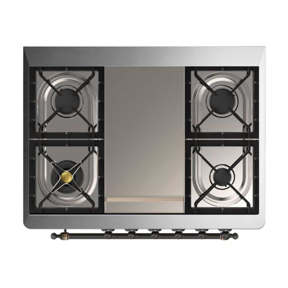 ILVE UM09F Majestic II 36 inch Dual Fuel Range with 6 Burners, Griddle