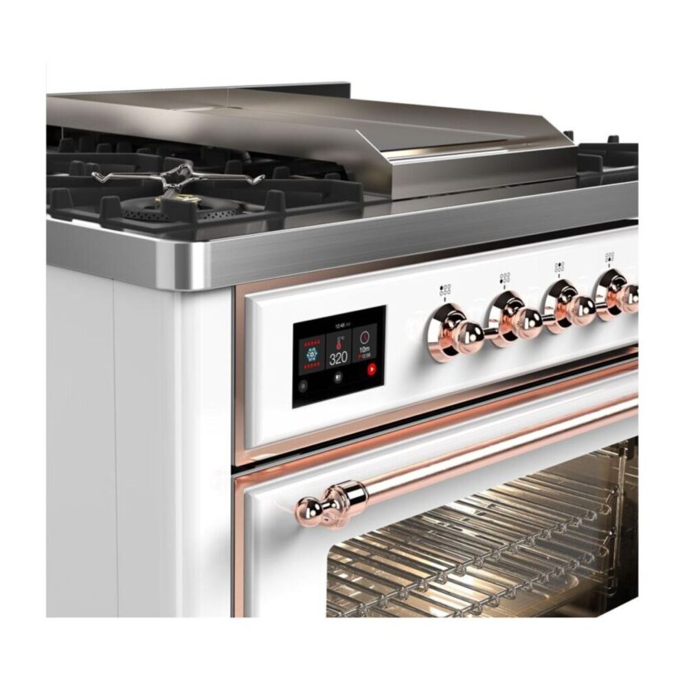 ILVE UM09F Majestic II 36 inch Dual Fuel Range with 6 Burners, Griddle