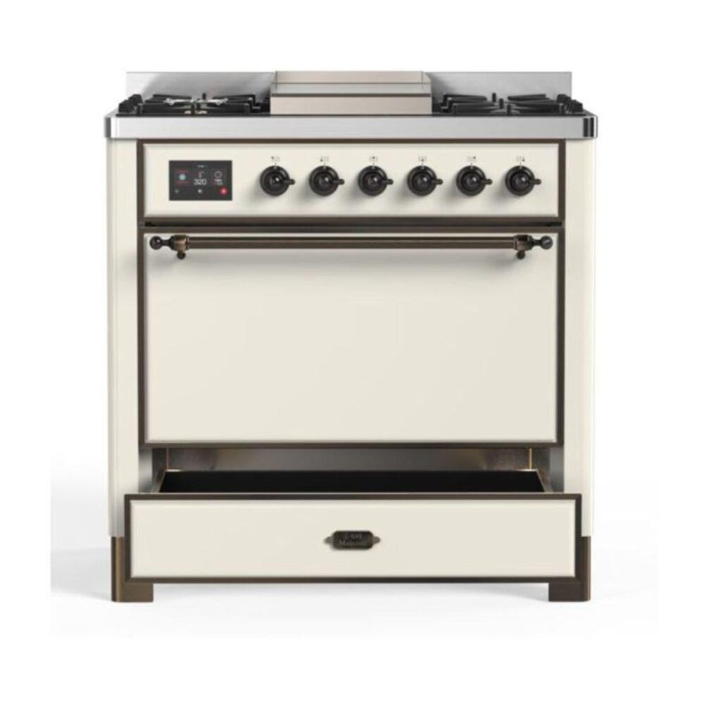 ILVE UM09F Majestic II 36 inch Dual Fuel Range with 6 Burners, Griddle