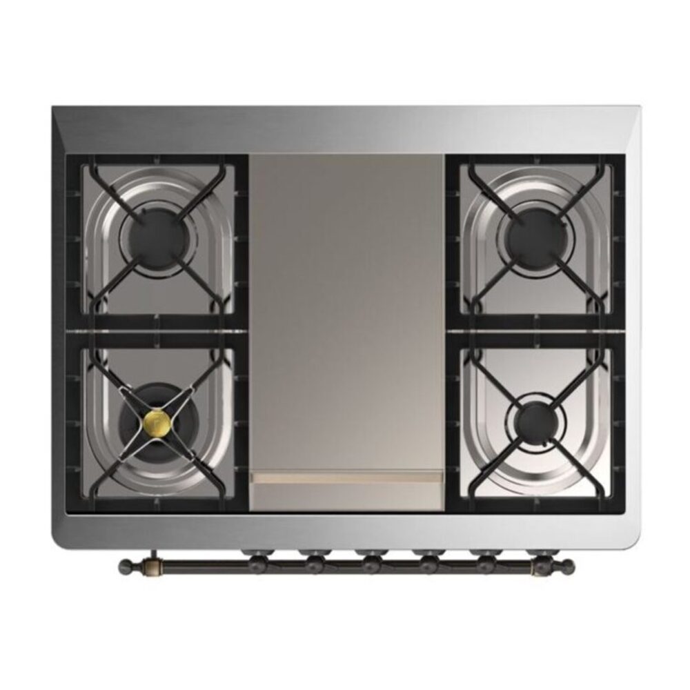 ILVE UM09F Majestic II 36 inch Dual Fuel Range with 6 Burners, Griddle
