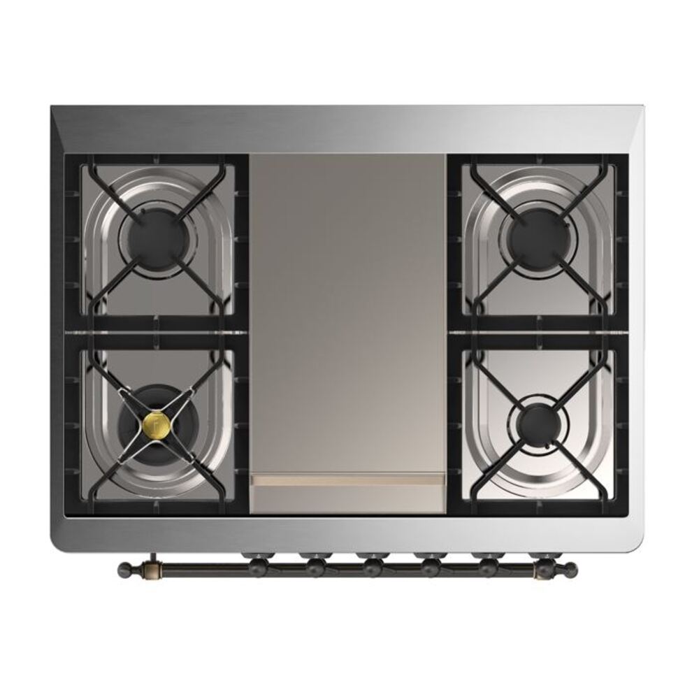 ILVE UM09F Majestic II 36 inch Dual Fuel Range with 6 Burners, Griddle