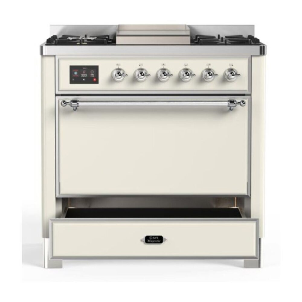 ILVE UM09F Majestic II 36 inch Dual Fuel Range with 6 Burners, Griddle