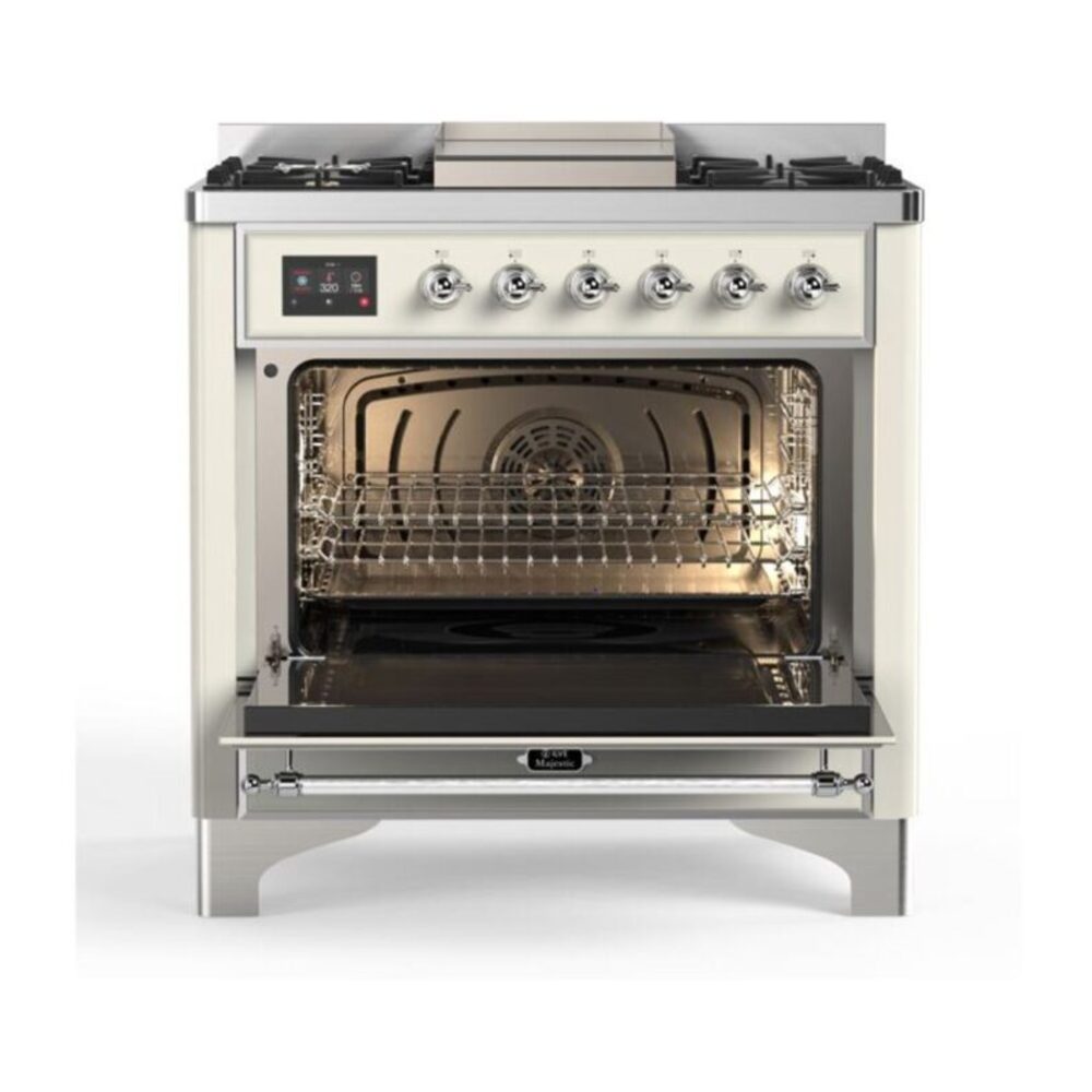 ILVE UM09F Majestic II 36 inch Dual Fuel Range with 6 Burners, Griddle