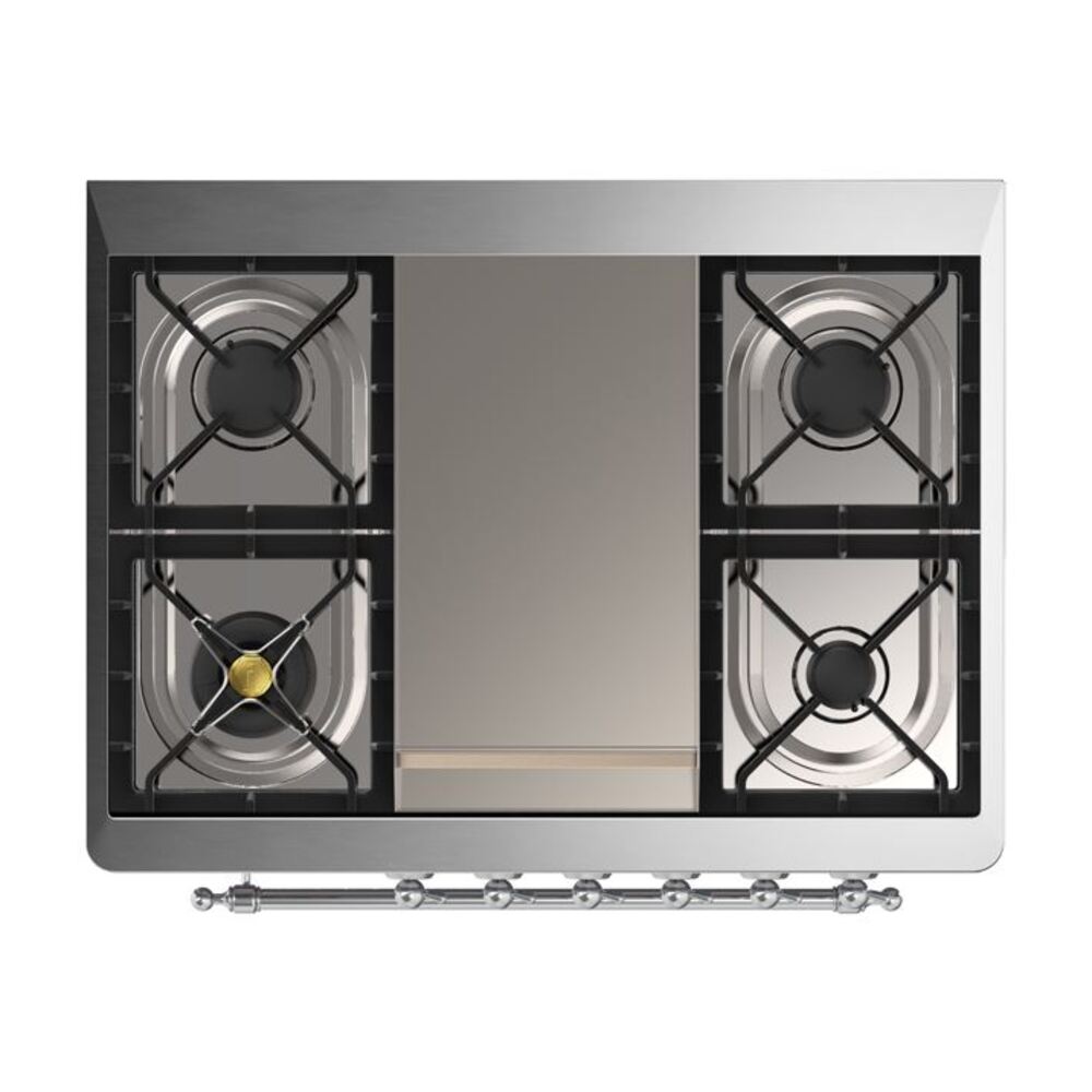 ILVE UM09F Majestic II 36 inch Dual Fuel Range with 6 Burners, Griddle