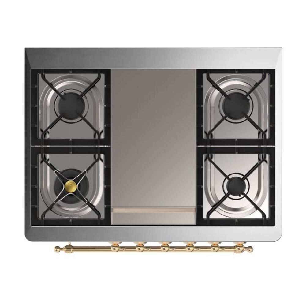 ILVE UM09F Majestic II 36 inch Dual Fuel Range with 6 Burners, Griddle