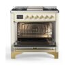 ILVE UM09F Majestic II 36 inch Dual Fuel Range with 6 Burners, Griddle