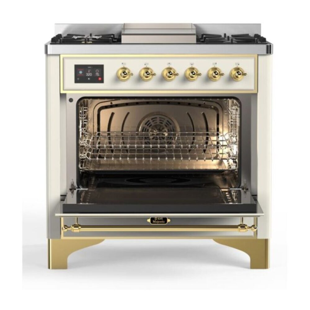 ILVE UM09F Majestic II 36 inch Dual Fuel Range with 6 Burners, Griddle