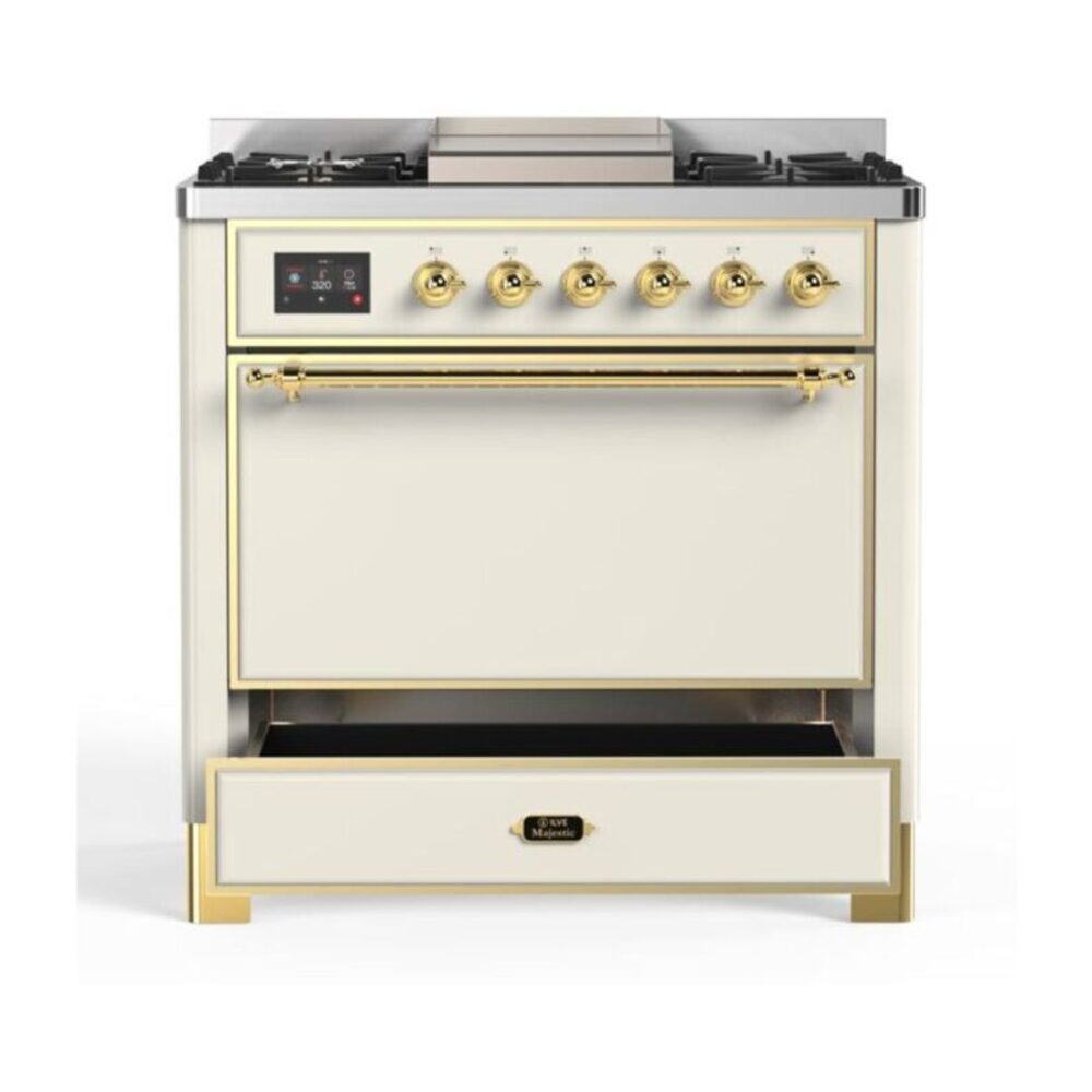 ILVE UM09F Majestic II 36 inch Dual Fuel Range with 6 Burners, Griddle
