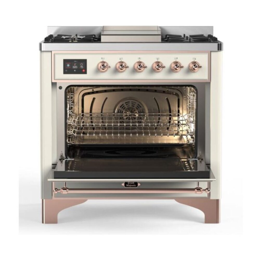 ILVE UM09F Majestic II 36 inch Dual Fuel Range with 6 Burners, Griddle