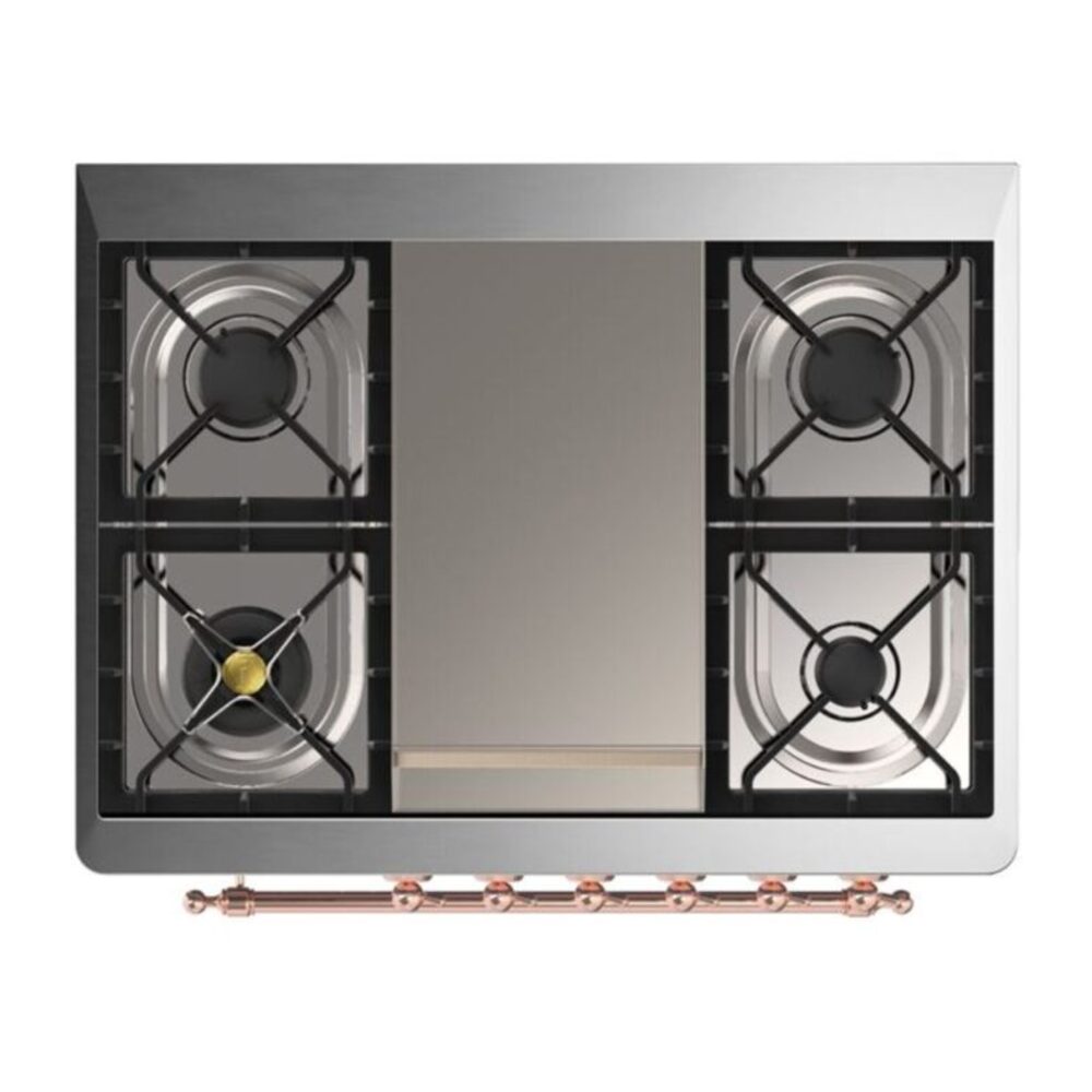 ILVE UM09F Majestic II 36 inch Dual Fuel Range with 6 Burners, Griddle