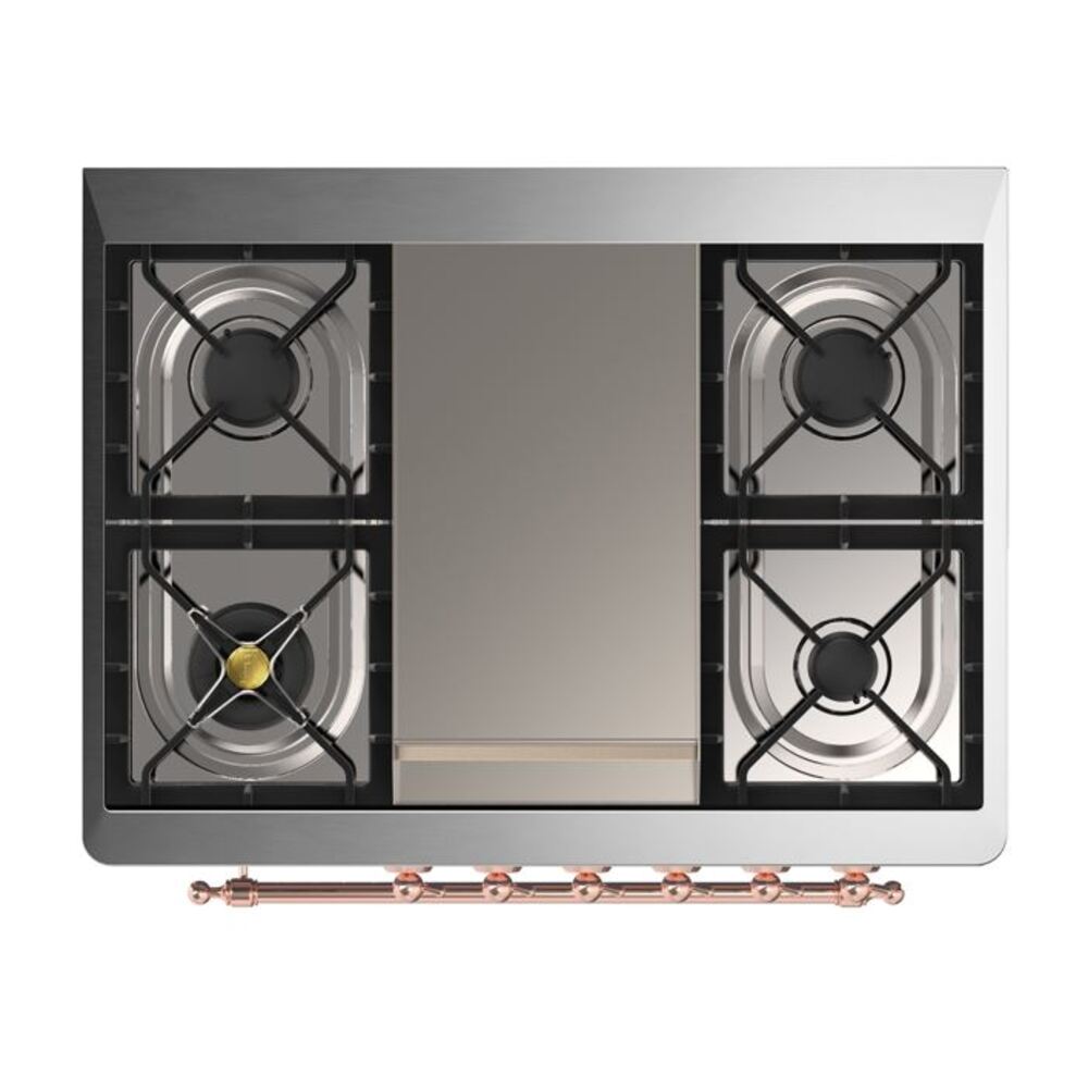 ILVE UM09F Majestic II 36 inch Dual Fuel Range with 6 Burners, Griddle