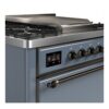 ILVE UM09F Majestic II 36 inch Dual Fuel Range with 6 Burners, Griddle