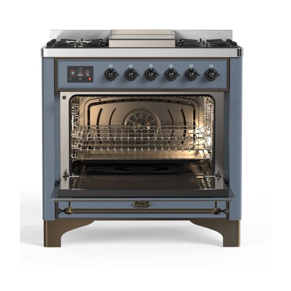 ILVE UM09F Majestic II 36 inch Dual Fuel Range with 6 Burners, Griddle