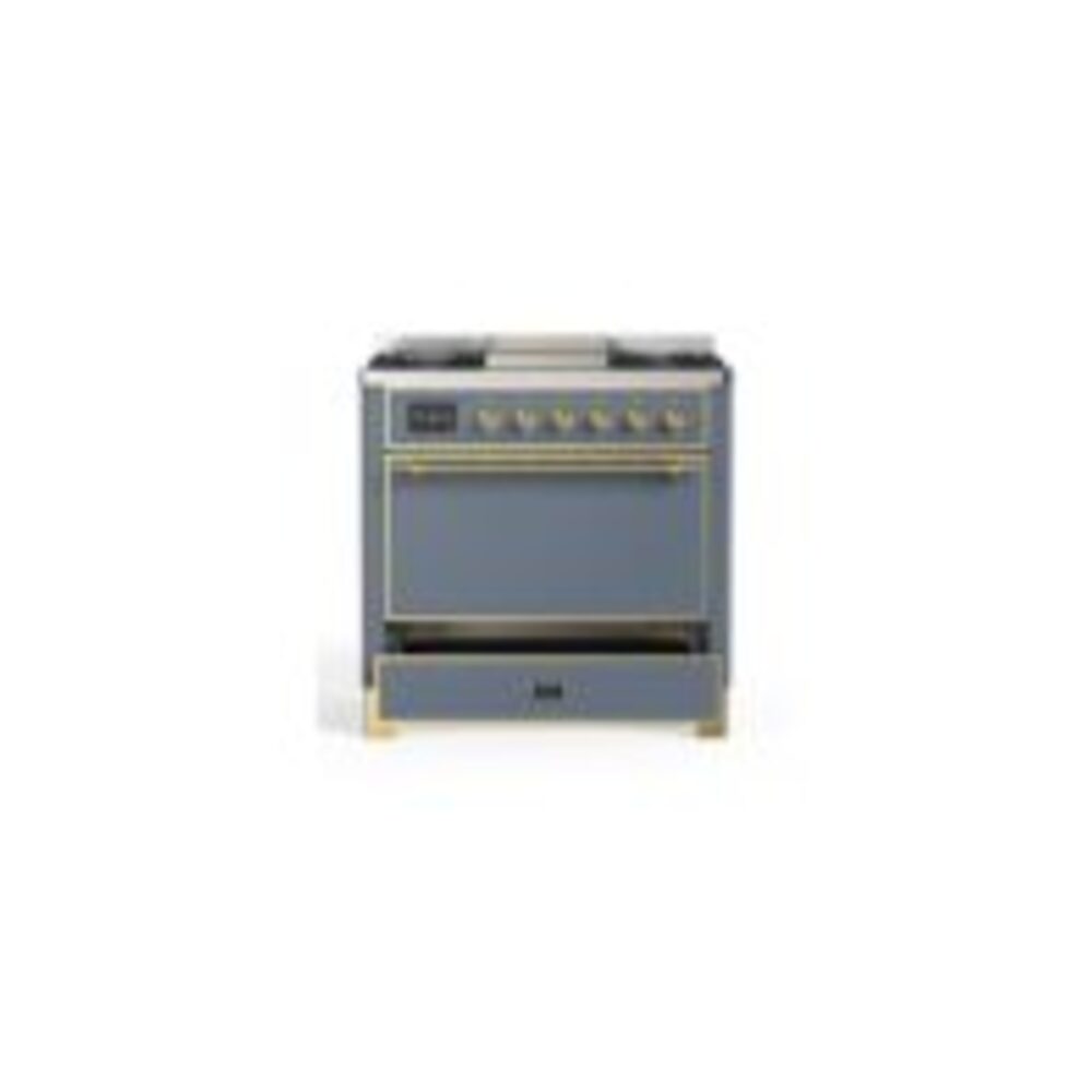 ILVE UM09F Majestic II 36 inch Dual Fuel Range with 6 Burners, Griddle