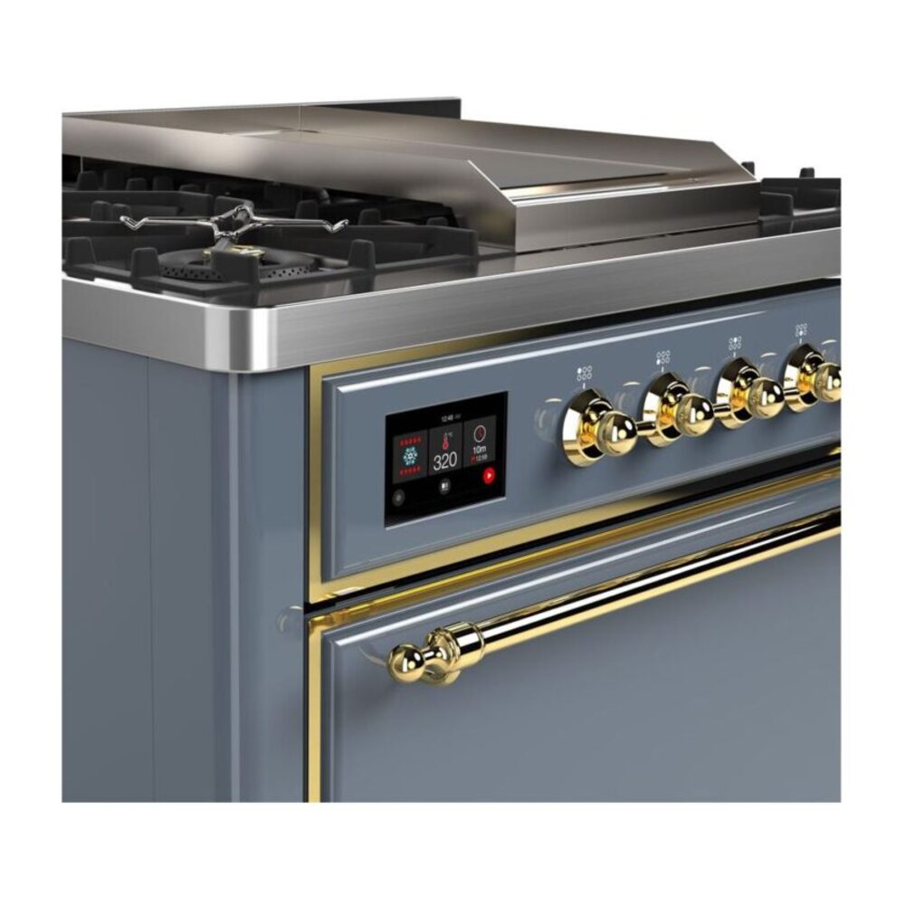 ILVE UM09F Majestic II 36 inch Dual Fuel Range with 6 Burners, Griddle