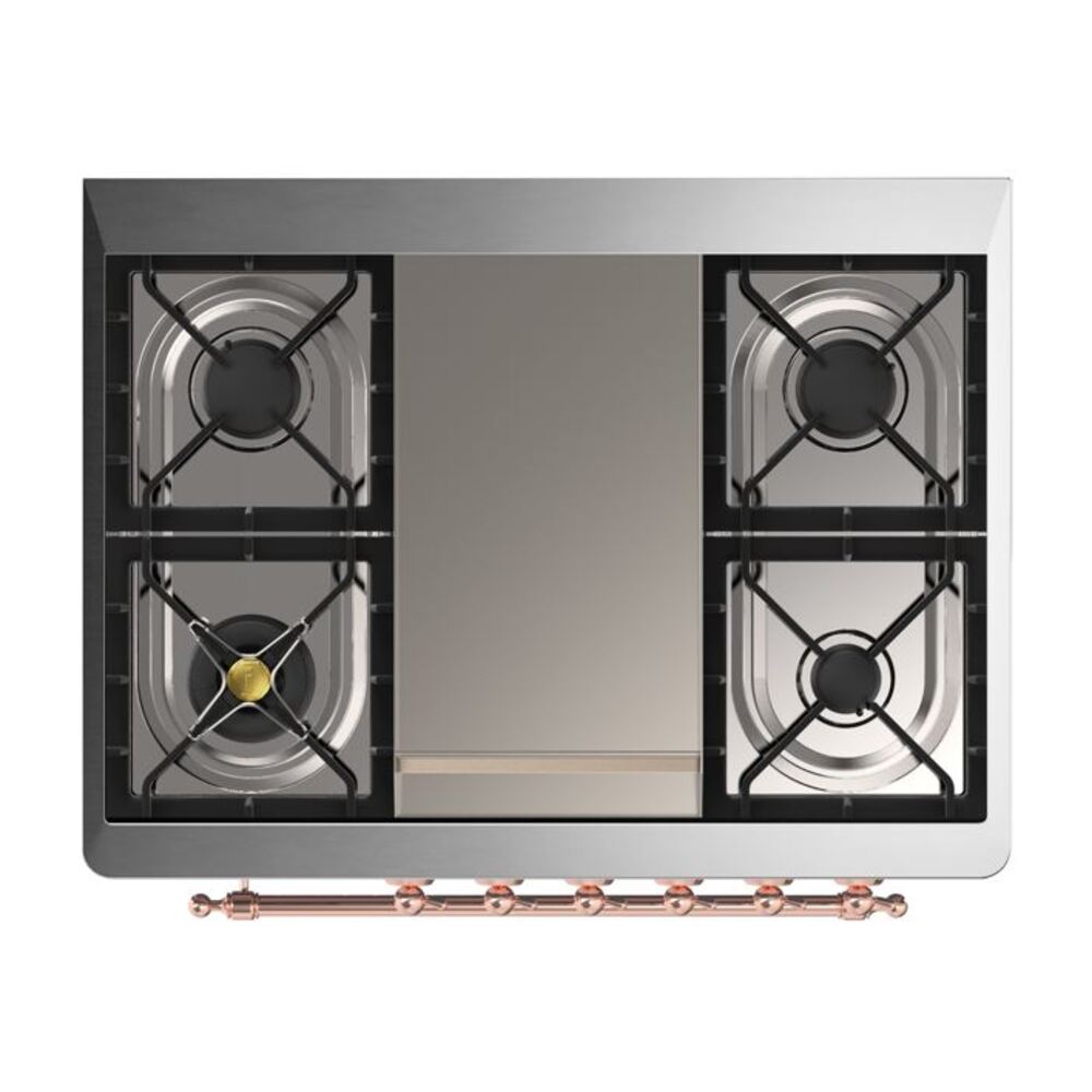 ILVE UM09F Majestic II 36 inch Dual Fuel Range with 6 Burners, Griddle