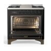 ILVE UM09F Majestic II 36 inch Dual Fuel Range with 6 Burners, Griddle