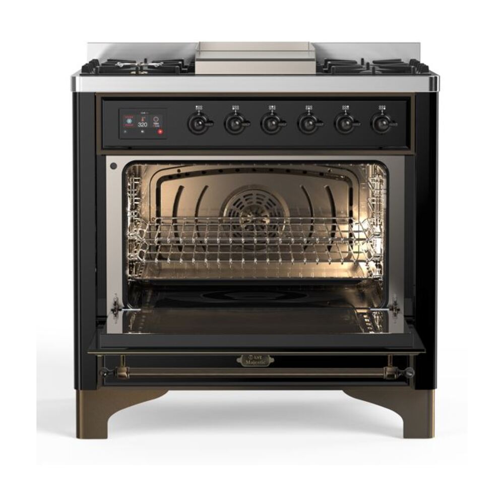 ILVE UM09F Majestic II 36 inch Dual Fuel Range with 6 Burners, Griddle
