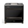 ILVE UM09F Majestic II 36 inch Dual Fuel Range with 6 Burners, Griddle