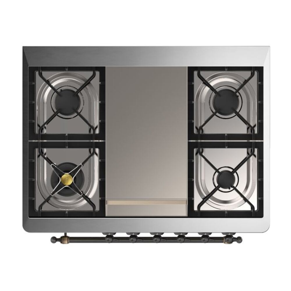 ILVE UM09F Majestic II 36 inch Dual Fuel Range with 6 Burners, Griddle