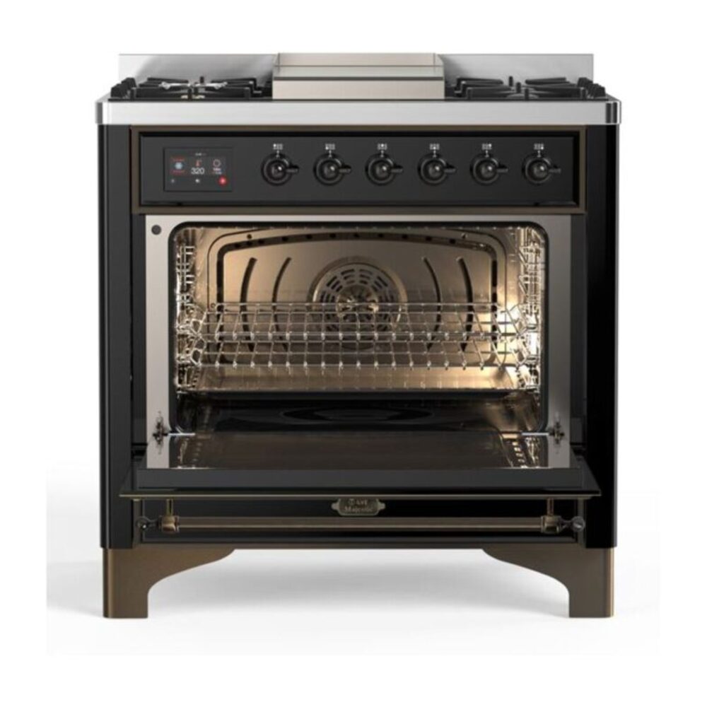 ILVE UM09F Majestic II 36 inch Dual Fuel Range with 6 Burners, Griddle