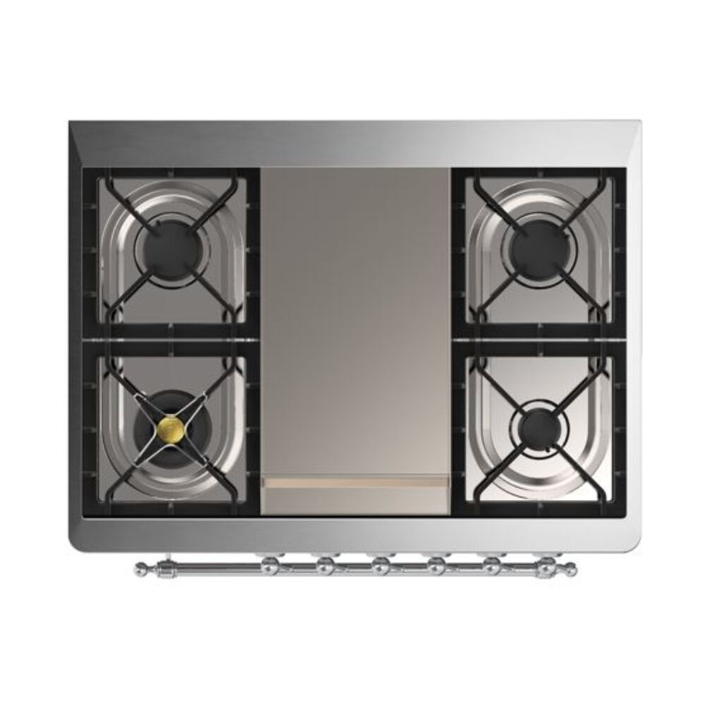 ILVE UM09F Majestic II 36 inch Dual Fuel Range with 6 Burners, Griddle