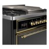 ILVE UM09F Majestic II 36 inch Dual Fuel Range with 6 Burners, Griddle