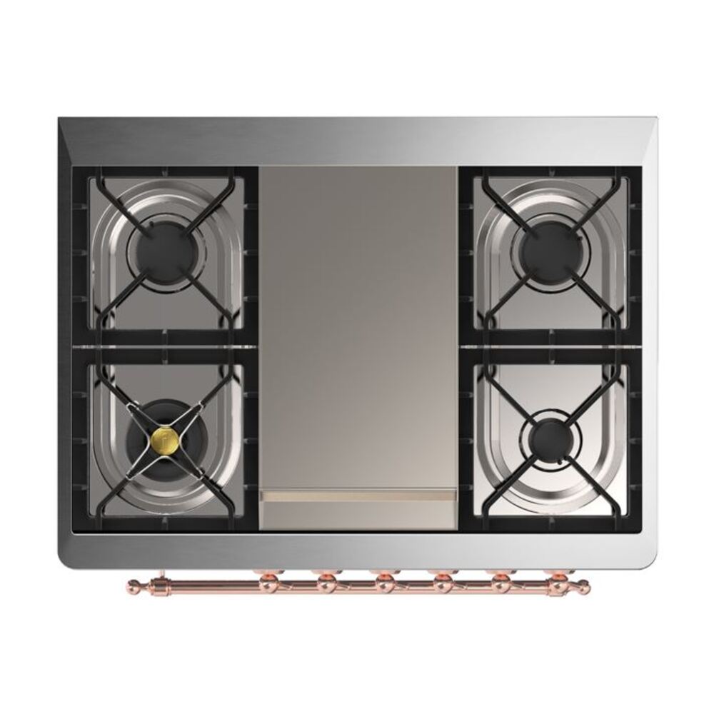 ILVE UM09F Majestic II 36 inch Dual Fuel Range with 6 Burners, Griddle