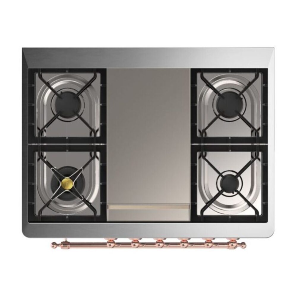 ILVE UM09F Majestic II 36 inch Dual Fuel Range with 6 Burners, Griddle