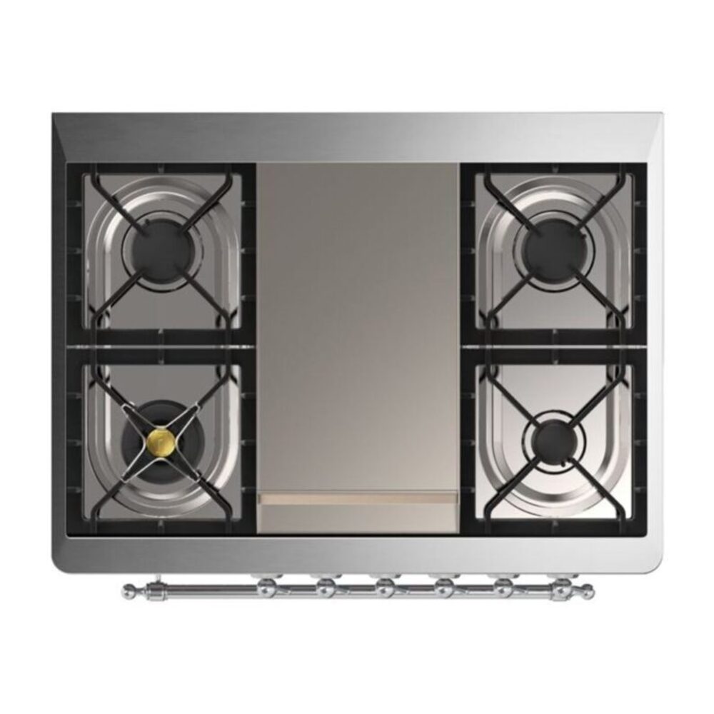 ILVE UM09F Majestic II 36 inch Dual Fuel Range with 6 Burners, Griddle