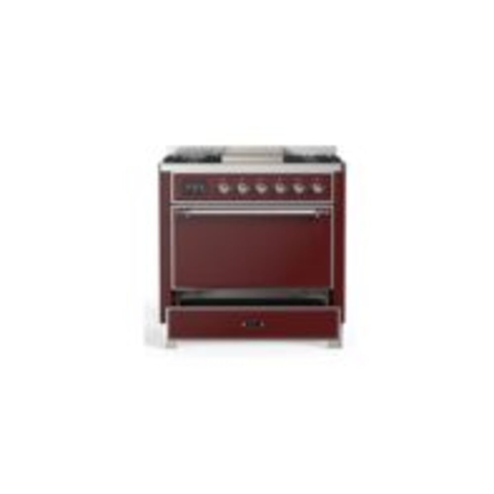 ILVE UM09F Majestic II 36 inch Dual Fuel Range with 6 Burners, Griddle
