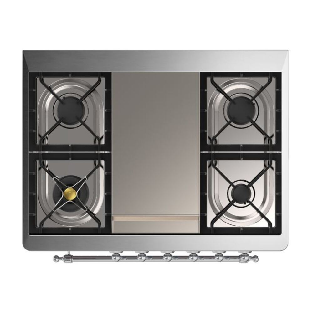 ILVE UM09F Majestic II 36 inch Dual Fuel Range with 6 Burners, Griddle