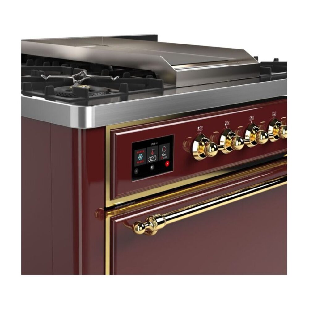 ILVE UM09F Majestic II 36 inch Dual Fuel Range with 6 Burners, Griddle