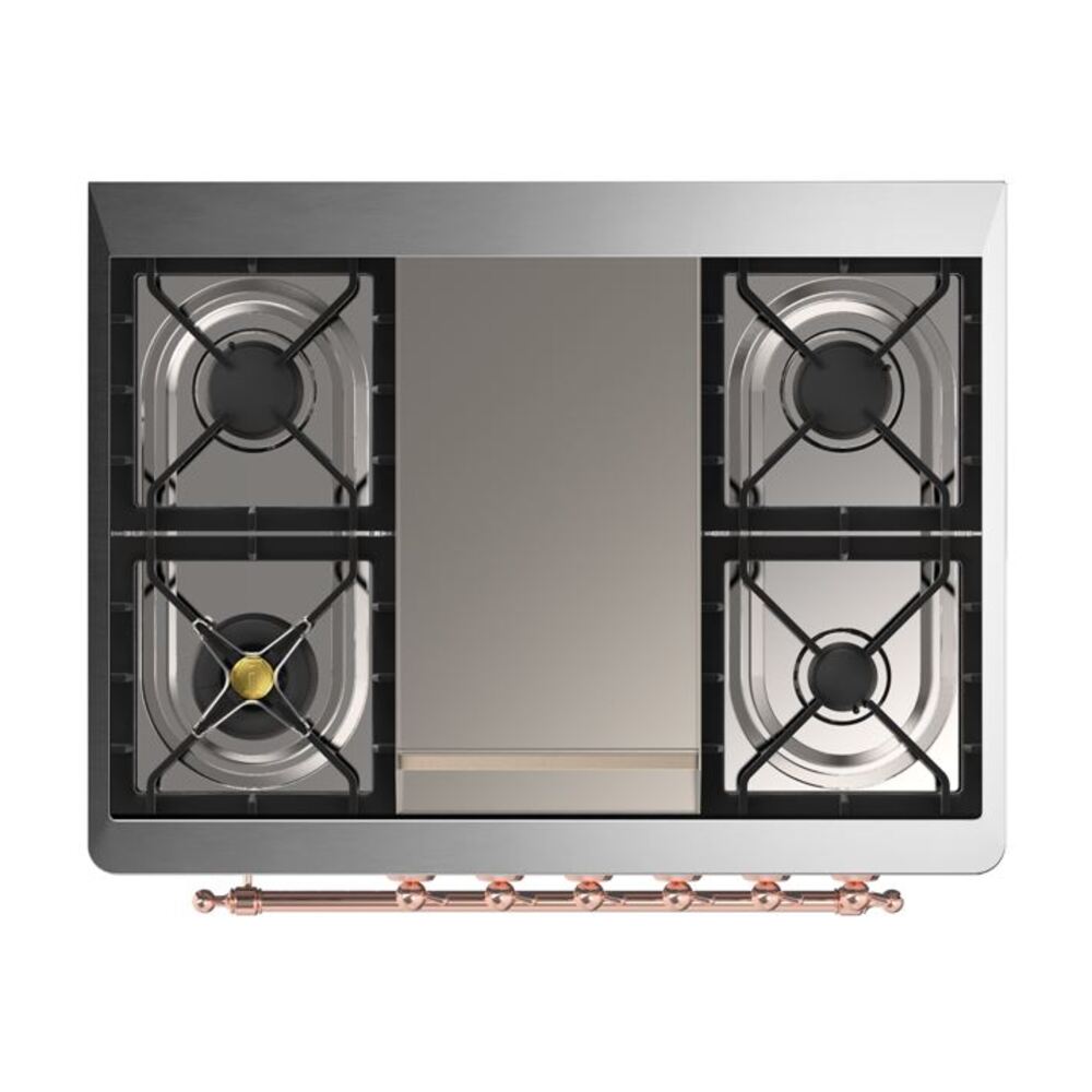 ILVE UM09F Majestic II 36 inch Dual Fuel Range with 6 Burners, Griddle