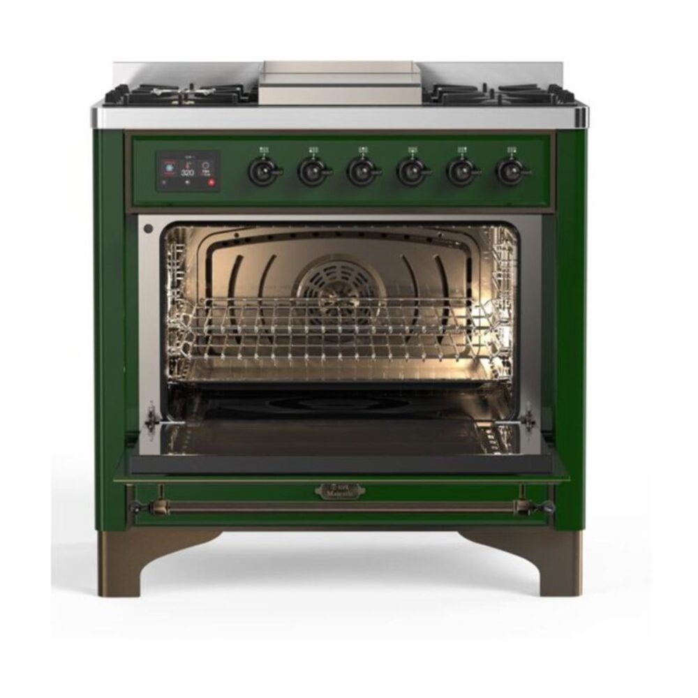 ILVE UM09F Majestic II 36 inch Dual Fuel Range with 6 Burners, Griddle