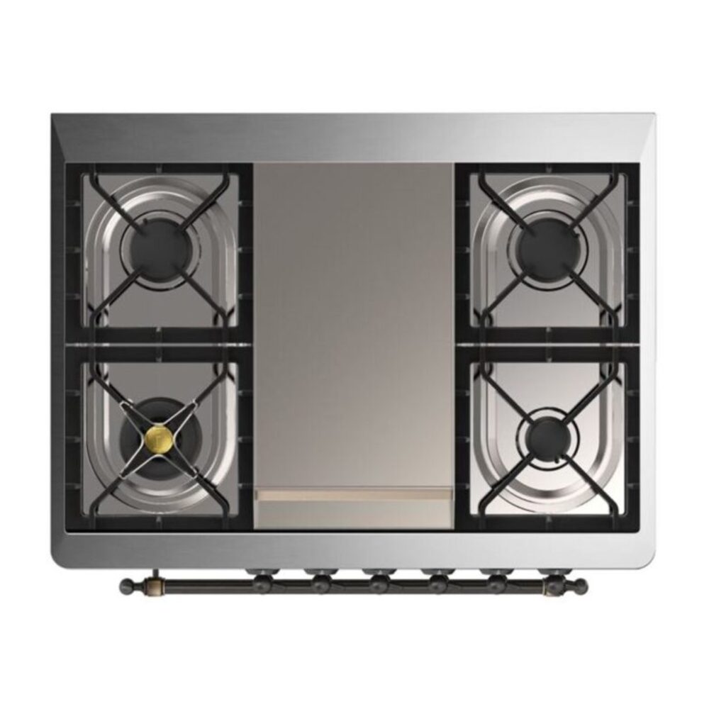 ILVE UM09F Majestic II 36 inch Dual Fuel Range with 6 Burners, Griddle