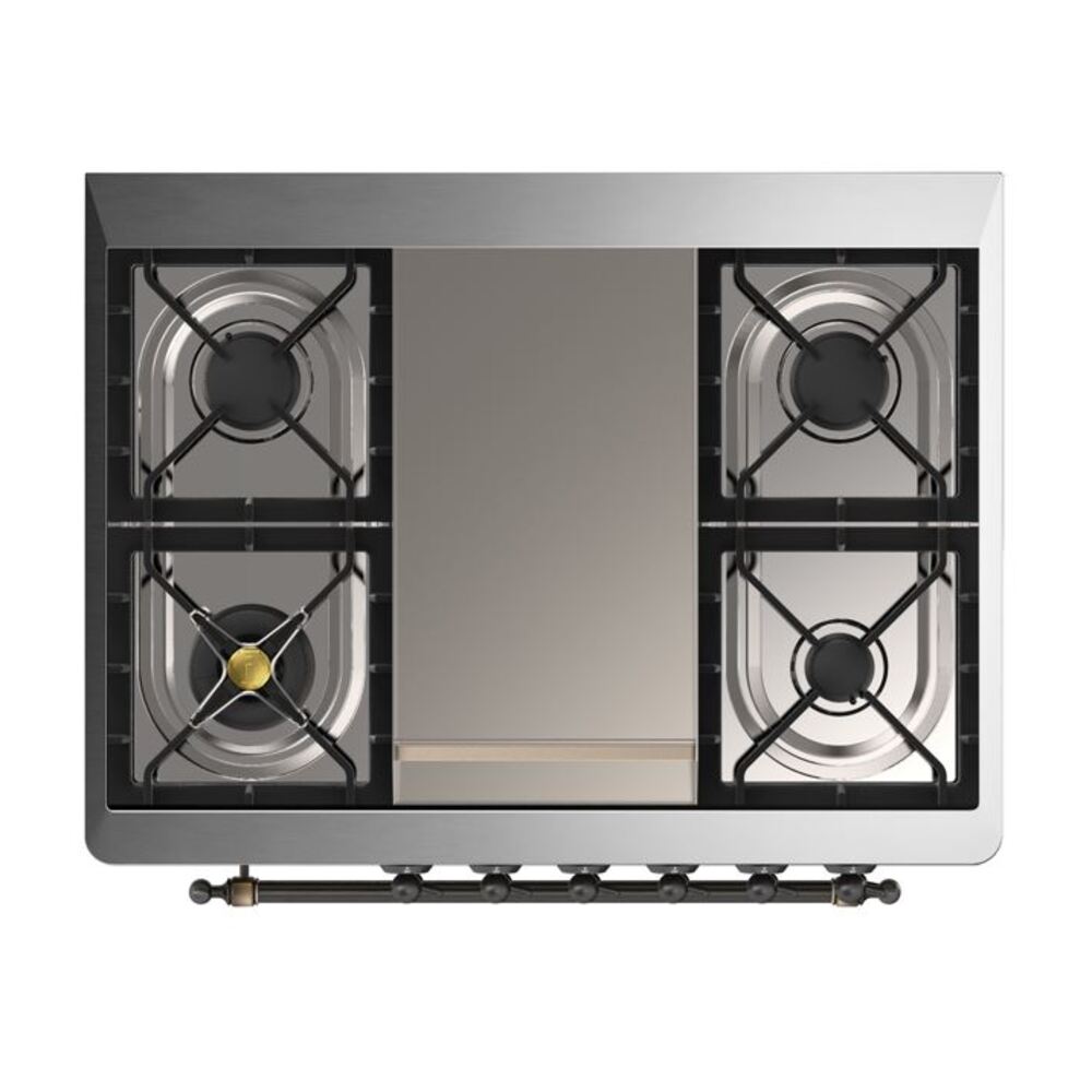 ILVE UM09F Majestic II 36 inch Dual Fuel Range with 6 Burners, Griddle