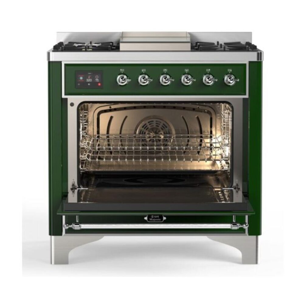 ILVE UM09F Majestic II 36 inch Dual Fuel Range with 6 Burners, Griddle