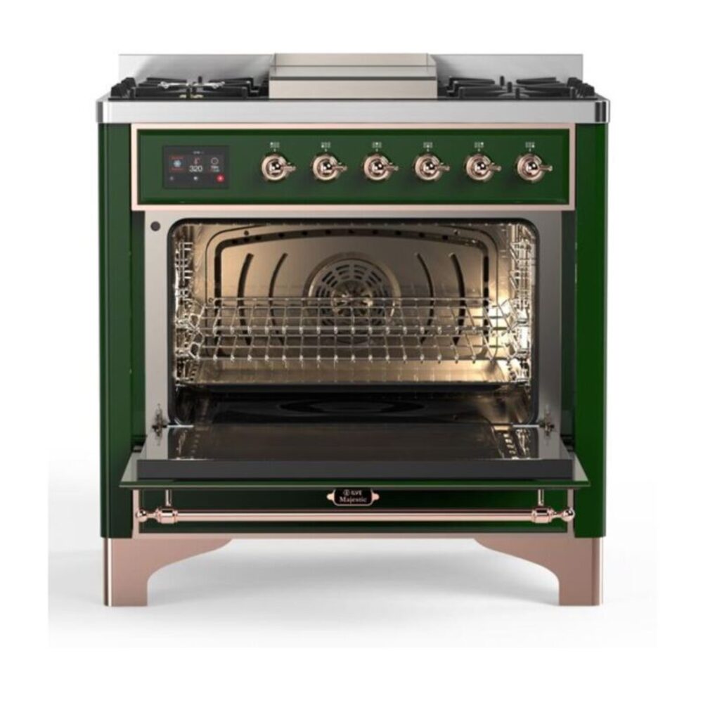 ILVE UM09F Majestic II 36 inch Dual Fuel Range with 6 Burners, Griddle
