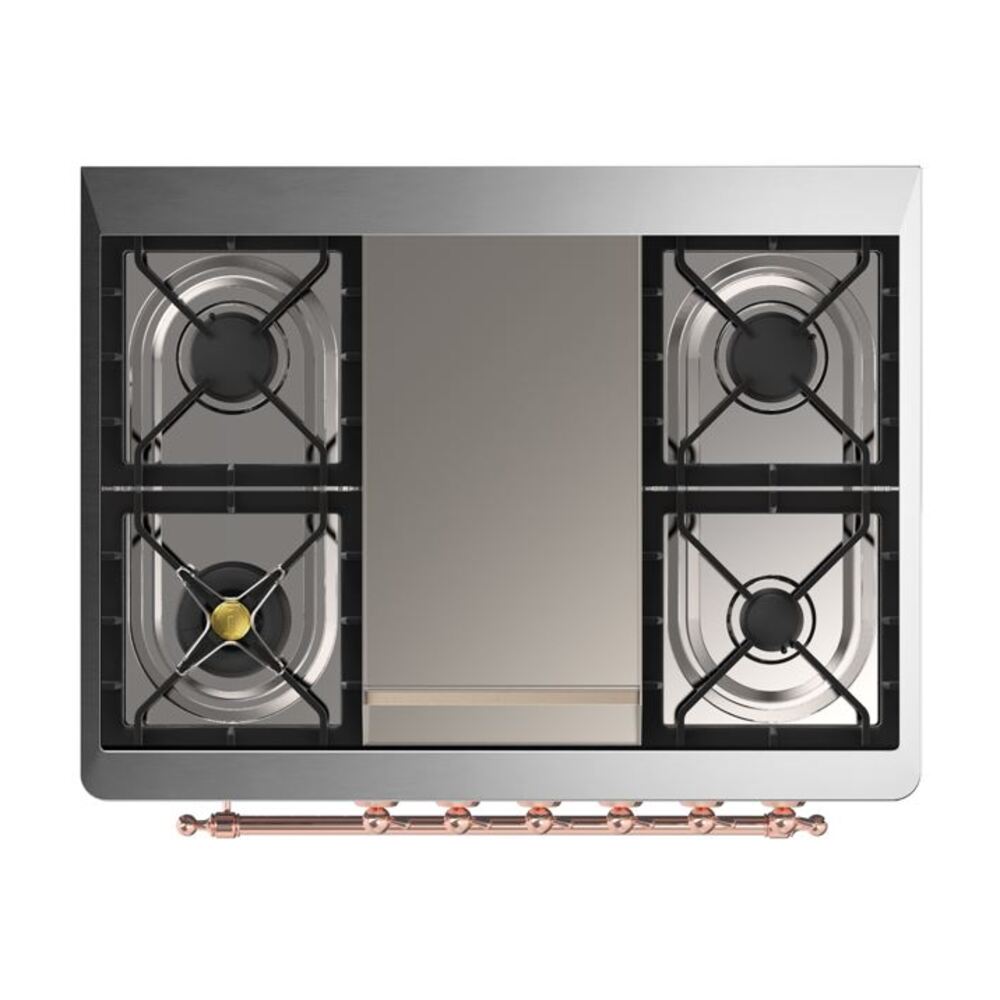 ILVE UM09F Majestic II 36 inch Dual Fuel Range with 6 Burners, Griddle