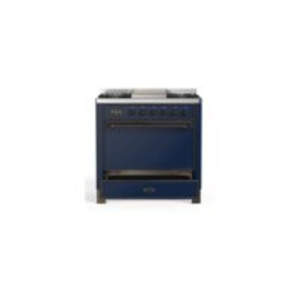 ILVE UM09F Majestic II 36 inch Dual Fuel Range with 6 Burners, Griddle