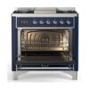 ILVE UM09F Majestic II 36 inch Dual Fuel Range with 6 Burners, Griddle