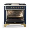 ILVE UM09F Majestic II 36 inch Dual Fuel Range with 6 Burners, Griddle