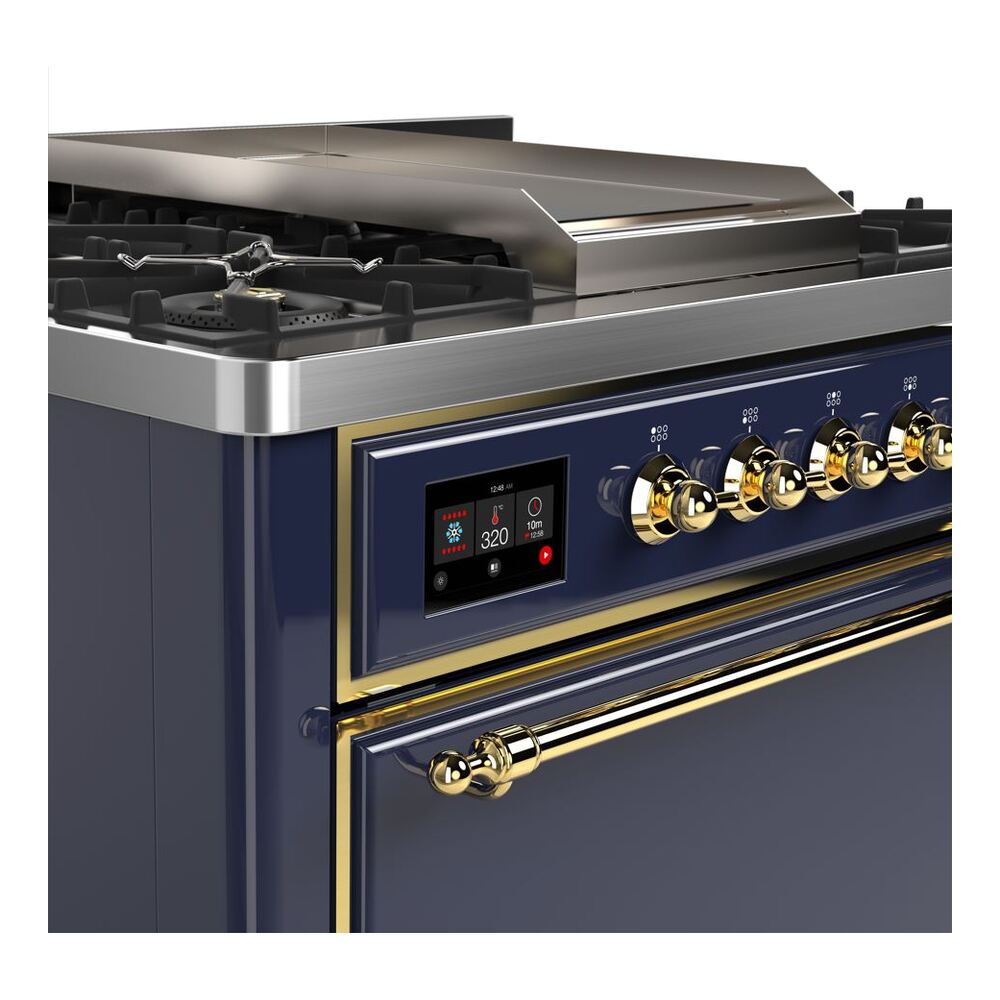 ILVE UM09F Majestic II 36 inch Dual Fuel Range with 6 Burners, Griddle